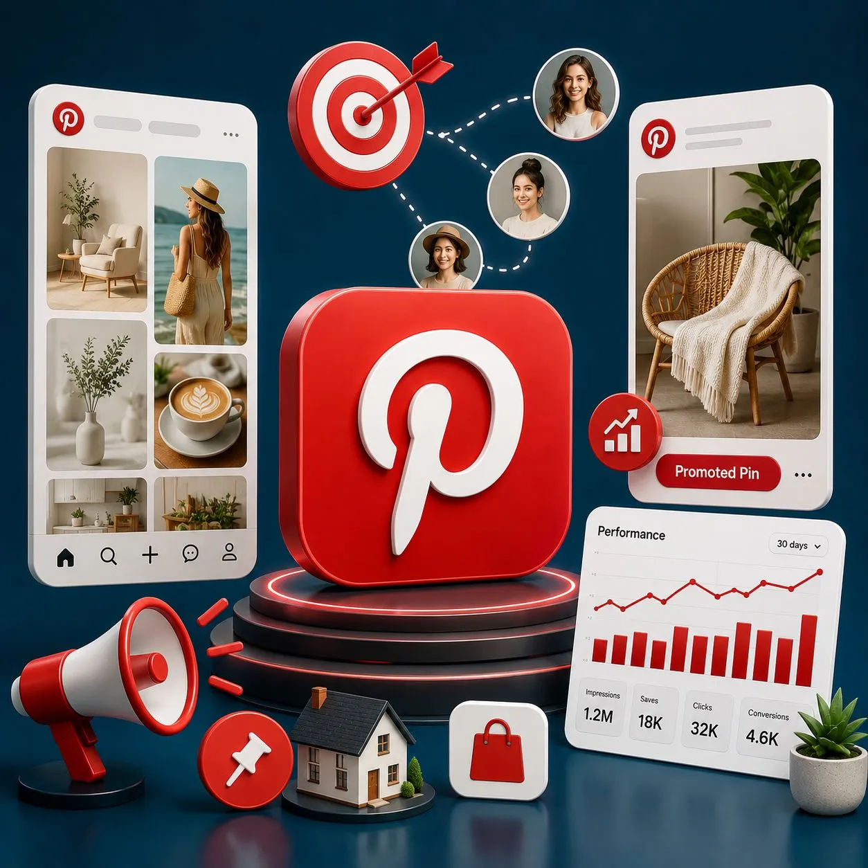 小珠出海 Pinterest广告投放服务封面图,展示Pinterest Ads推广与视觉营销入口